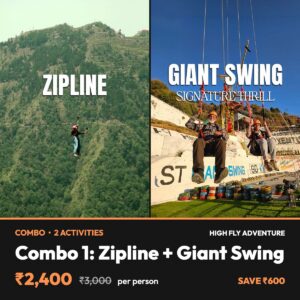 Combo 1: Zipline + Giant Swing – High Fly Adventure, Suwakholi near Mussoorie