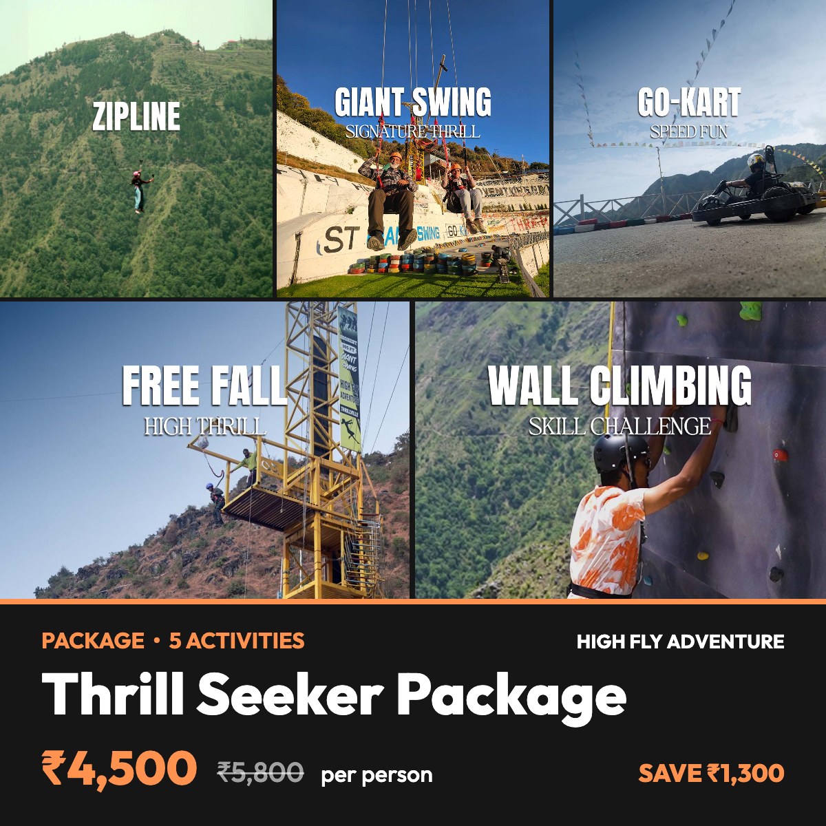 Thrill Seeker Package – High Fly Adventure, Suwakholi near Mussoorie
